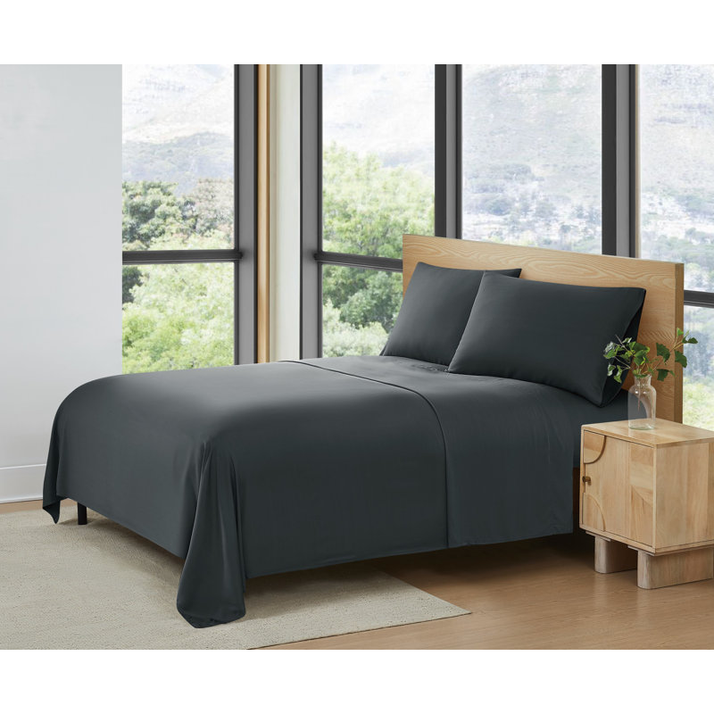 Frye 300 Thread Count Bamboo Sheet Set, King Sheet Set, Dark Gray