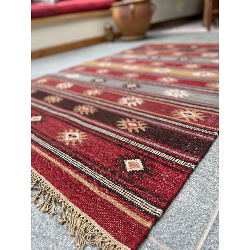 Simba Striped Hand Woven Area Rug, Rectangle 75 x 120cm