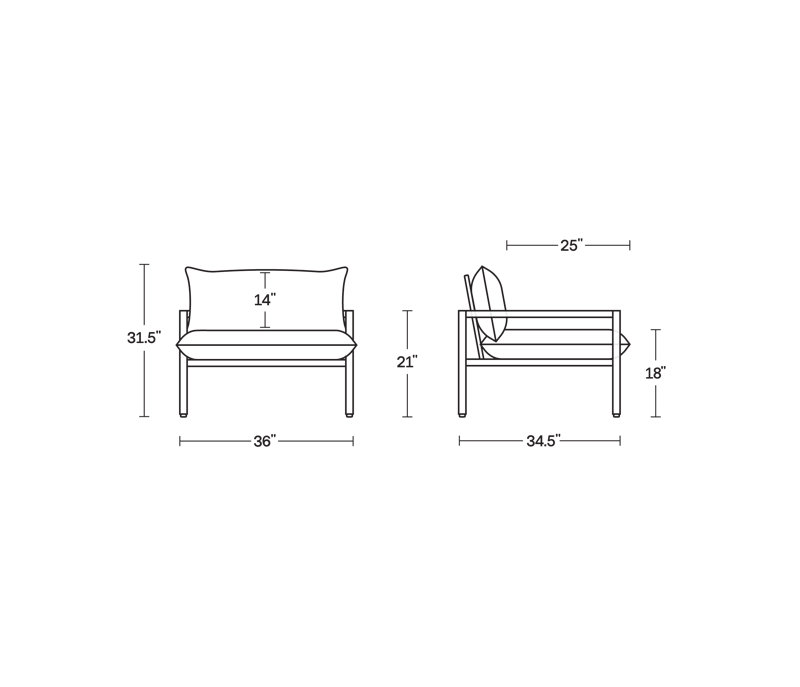 Terra Outdoor Lounge Chair, Olive