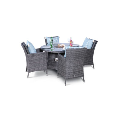 Padilla 4 - Person Round Patio Dining Set with Cushions included