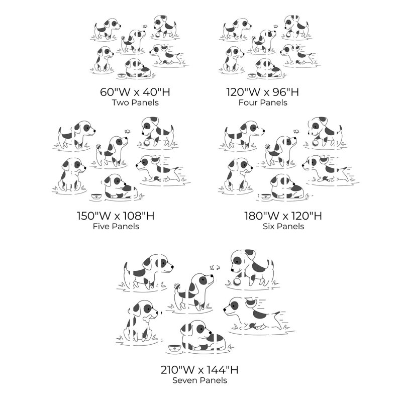 Premium Wallpaper Wall Mural - Playful Puppies, 108" L x 150" W