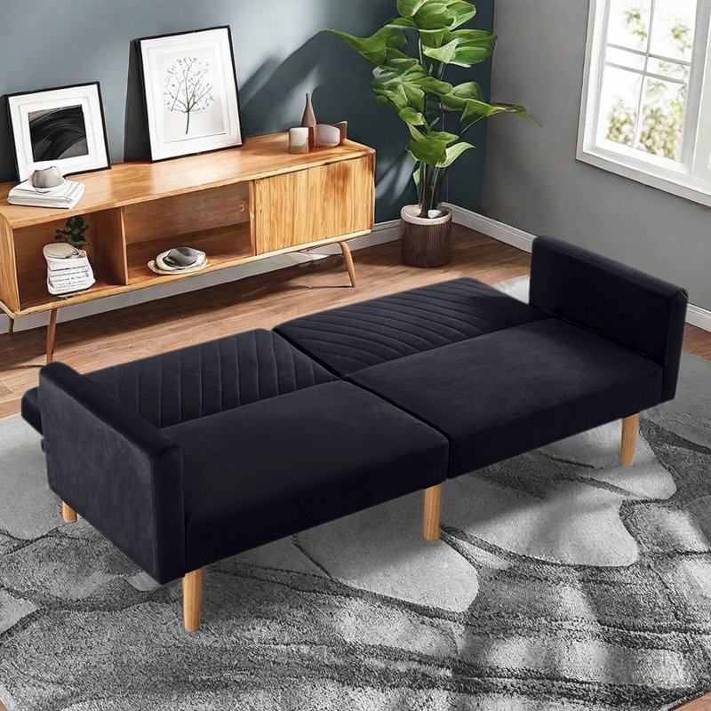 Canapé-lit futon Nahome Inbox, Noir