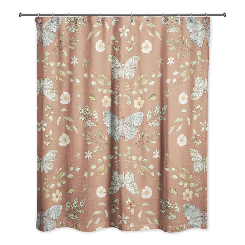 Rideau de douche simple Anglina, rouille