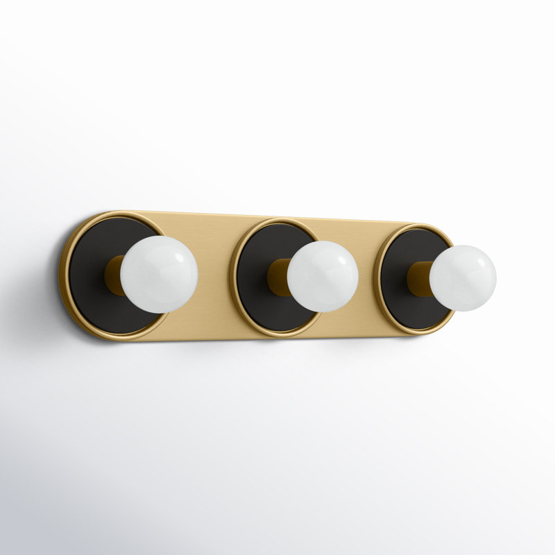 Rocha 3 - Light Dimmable Bath Bar, No, Black/Natural Aged Brass