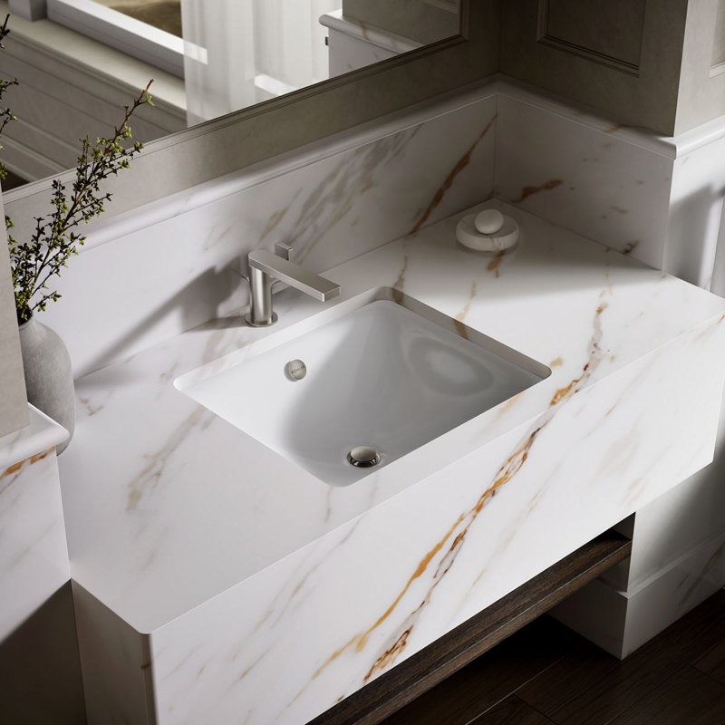 Iron Plains Dual-Mount Bathroom Sink, White