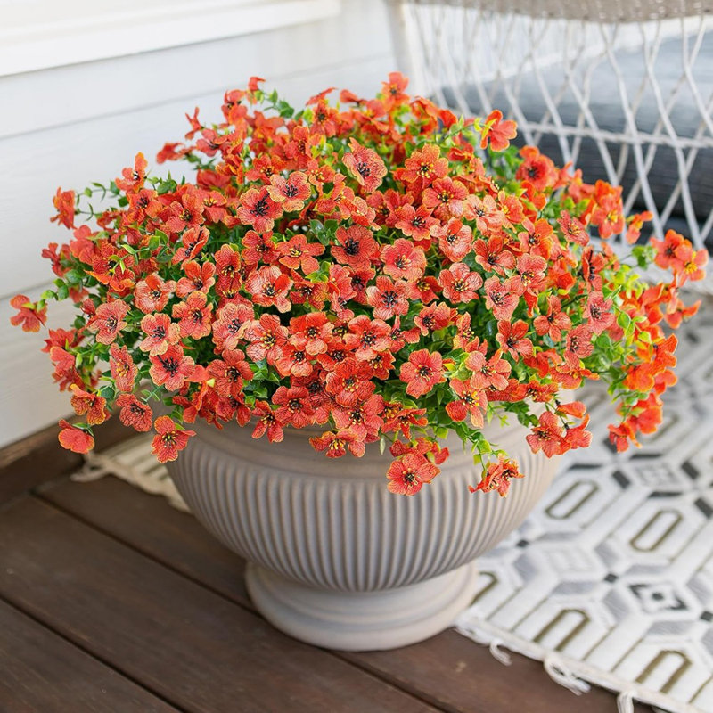 12 faisceaux en fausse soie orange à l'aspect de marguerite résistant aux rayons UV
