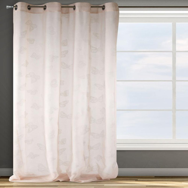 Vannote Vannote Semi Sheer Single Curtain, Pink