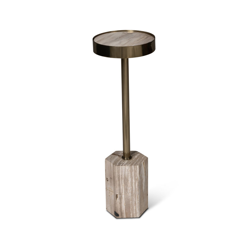Relique Dinah Drink Table, Brass, Natural Light