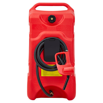 1 bidon d'essence portable robuste 16 gallons rouge avec pompe à siphon manuelle de 10 pi, réservoir de transfert de carburant pour voiture, VTT, bateau, tracteur, générateur, souffleuse à neige ou réservoir de carburant