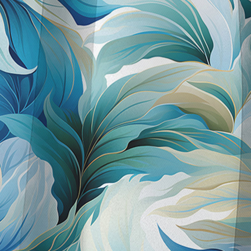 Mirage océanique motif tropical III - panneaux de rideaux tropicaux, L 52 po x L 108 po