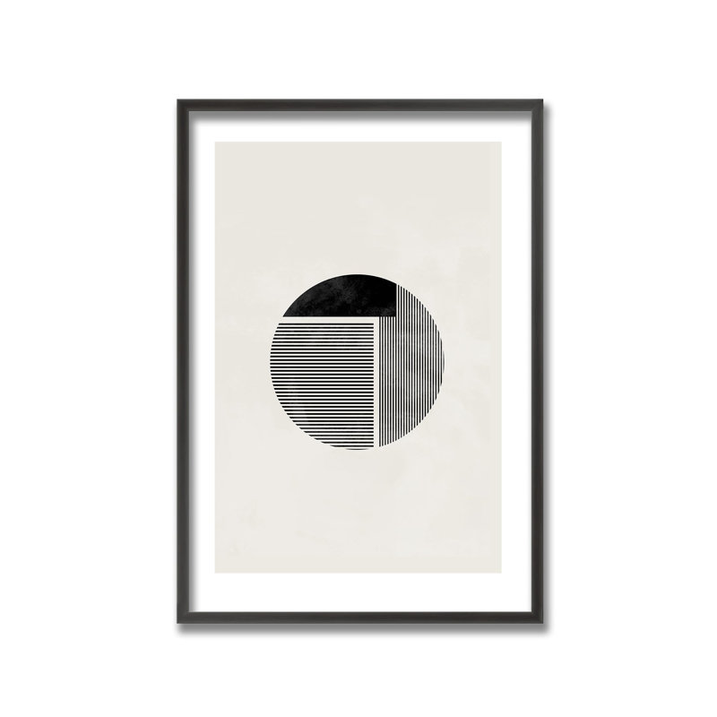 Abstract Minimalist Round by  - Picture Frame Painting on Paper, 24" H x 16" W