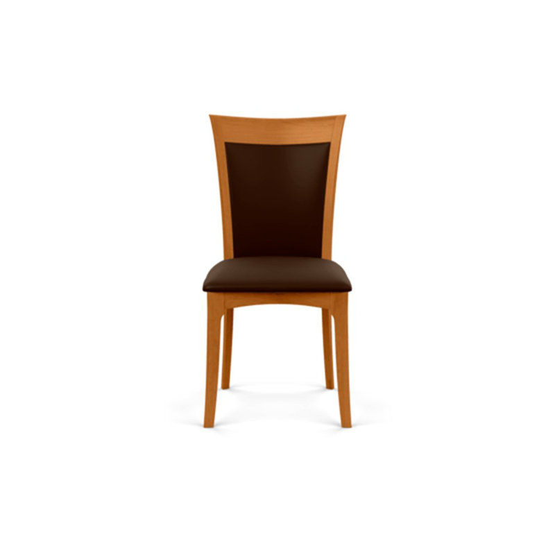 Morgan Leather Dining Chair, Natural Cherry, Coffee