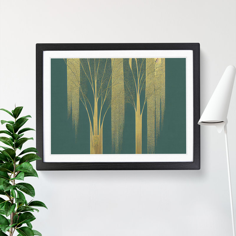 Legendary Weeping Willow Trees - Single Picture Frame Print, Black, 46cm H x 64cm W x 2cm D