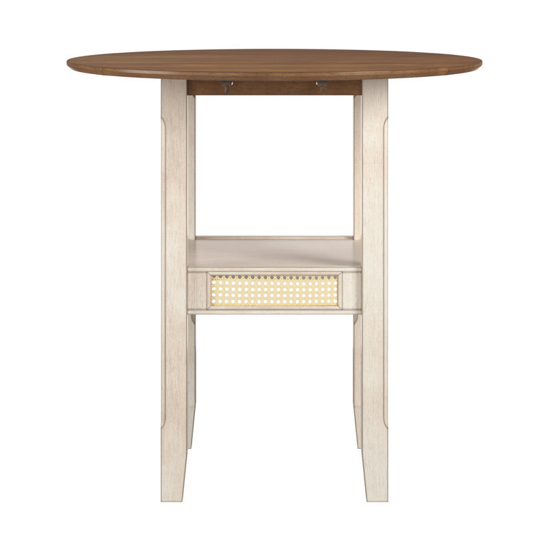 Pulukan Counter Height Drop Leaf Dining Table, Counter Height (36" Height), White
