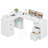 L-Shaped Executive Desk With Built-In Outlets, 66 Inch Office Desk With Drawers, White-974881579