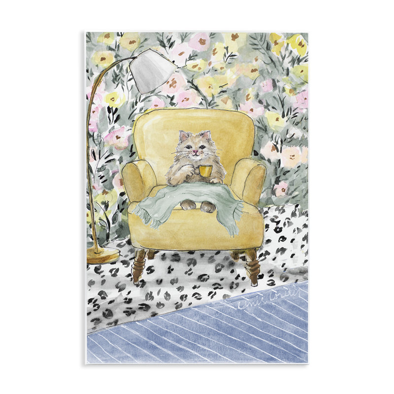 Plaque murale Cozy Cat, par Lanie Loreth, H 15 po x l 10 po