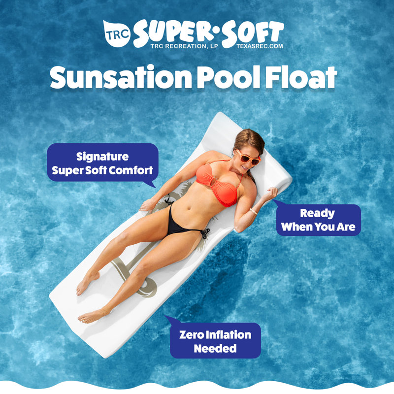 TRC Recreation Sunsation Foam Lounger Raft Pool Float, Bronze Palm