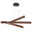 3-Light Wooden Linear Pendant Light Suitable for Living Room Dining Room Kitchen Island Walnut Color 3000K is Dimmable