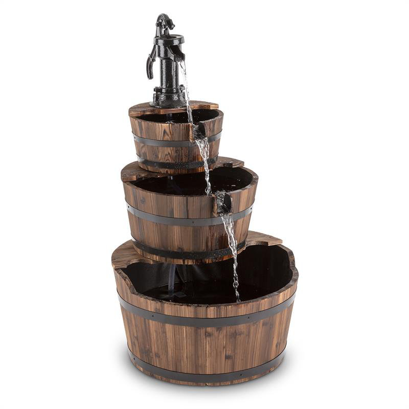 Outdoor Wood Metal Floor Fountain