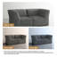 Canapé modulaire rembourré en velours côtelé 2 pièces Berlare Boneless - entièrement comprimé, aucun assemblage requis-1334230372