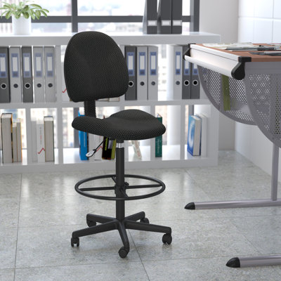 Commercial Adjustable Height Drafting Chair with Adjustable Foot Ring