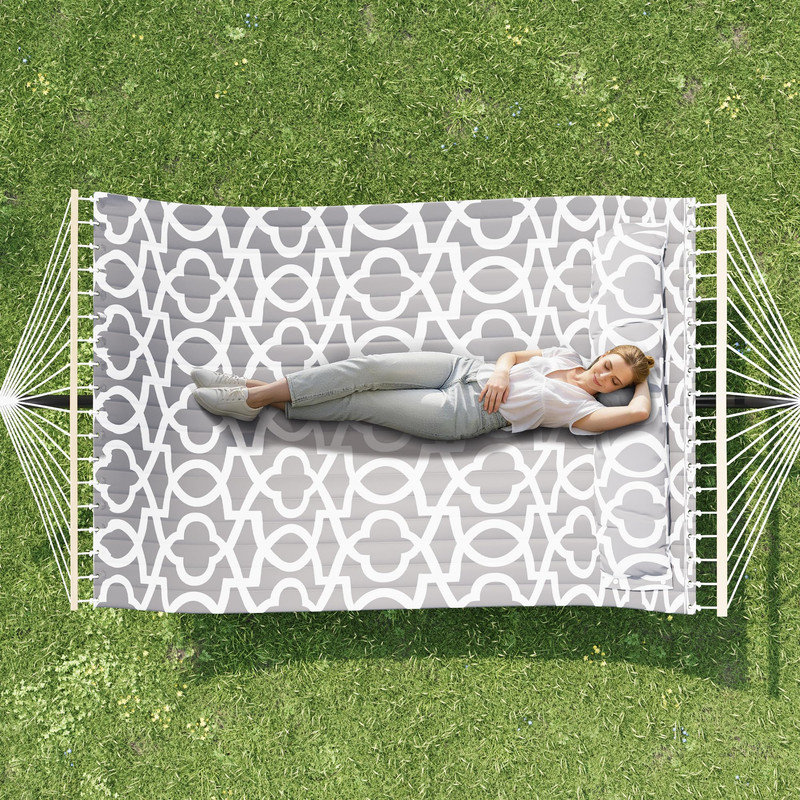 Hamac pour 2 personnes avec support - robuste, portatif pour le patio et le camping, capacité de 475 lb, avec sac de transport et oreiller