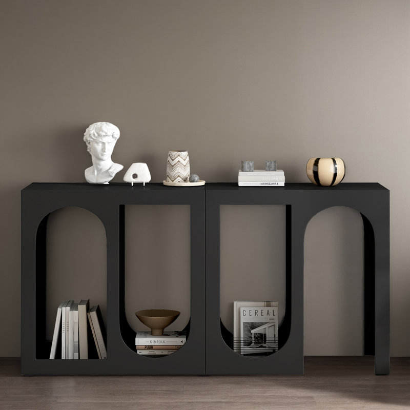 Console de 63 po pour le vestibule, Noir, noir, noir, noir