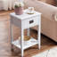 Alexin Bedside Table With 1 Drawers Nightstand Bedside Cabinet Storage Uint Black/White-36063370