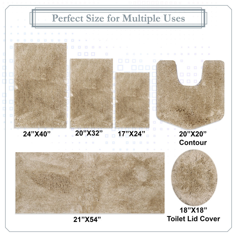 Bathroom Rugs, Extra Soft Absorbent Bath Rugs, Non-Slip, Quick Drying, Machine Washable, Plush Comfort for Bathroom Floor, Tub, Shower and Home Decor Accessories, 20x32, Linen