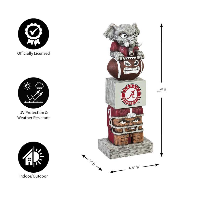 Statue de jardin ncaa, H 12 po x l 4,41 po x P 3,15 po, Université de l'Alabama