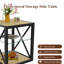 Table de bout moderne pour le salon, côté industriel avec plateau en verre trempé et en bois naturel, chambre à coucher compacte et efficace à 3 niveaux, solution multi-organisateurs