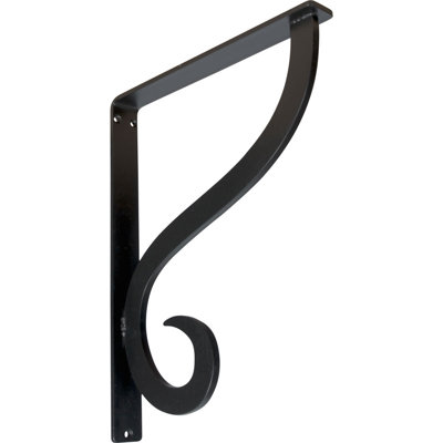 1 1/2"W  x 12"D x 15"H Ashford Single, Wrought Iron Bracket, (Single centre brace) (2-Pack)