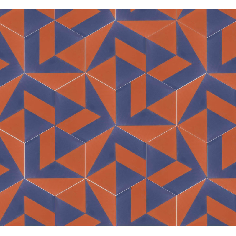 Polygonal by Jim Isermann 8" x 9" Cement Wall & Floor Tile, Agate