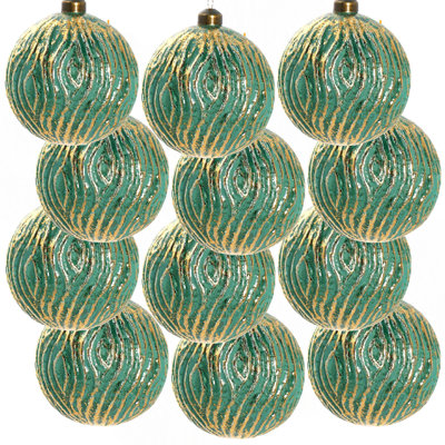 D3 "boules de Noël, boules de Noël suspendues en verre pour décorations de fêtes, lot de 12