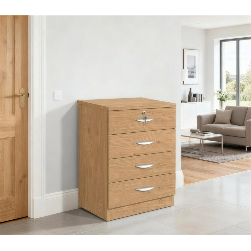 Bremble 4 -Drawer Storage Cabinet, English Oak