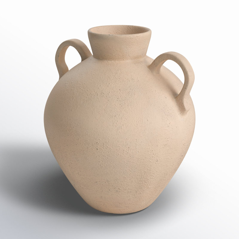 Sagebrook Home Acala Terracotta Vase: Timeless Handcrafted Decor Accent Piece, Textured Ivory/Beige