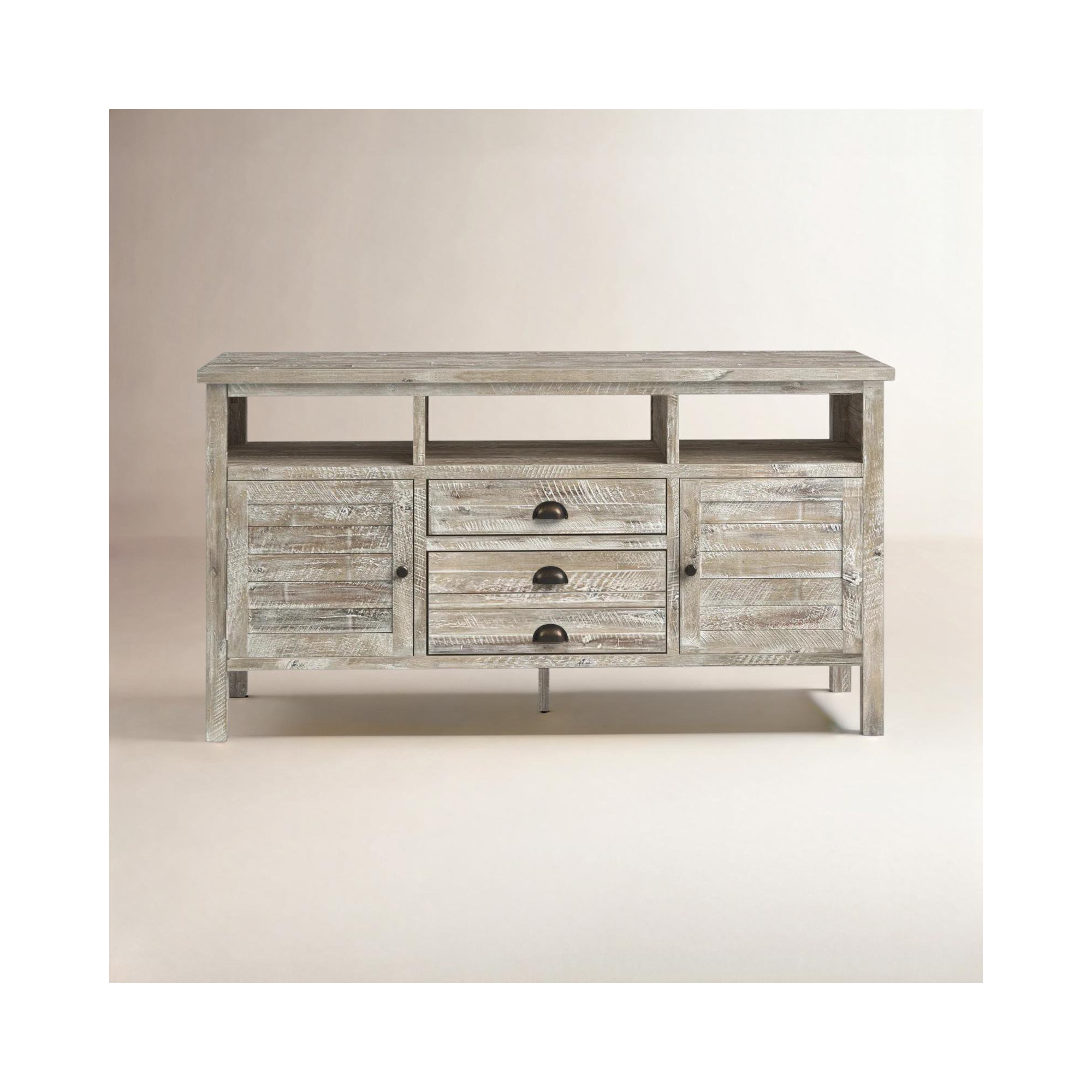 Castile Media Console, 60", Washed Gray