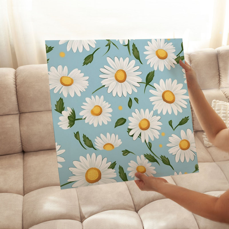 «Floral Daisy Flowers X», reproduction d'art moderne sans cadre, H 14 po x l 14 po