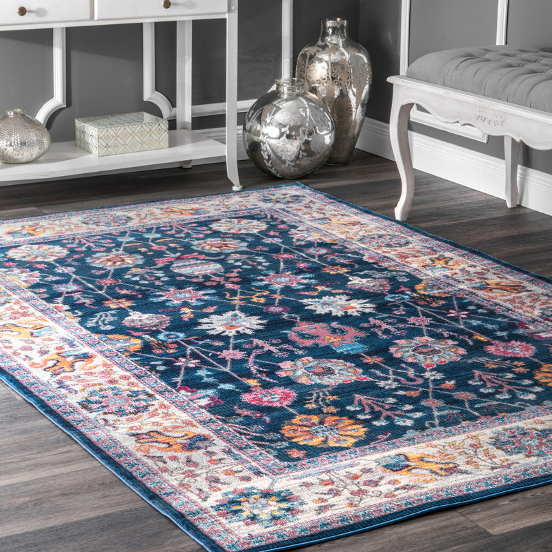 Tapis bleu / orange Hartwick Southwestern, Rectangle 4 pi x 6 pi