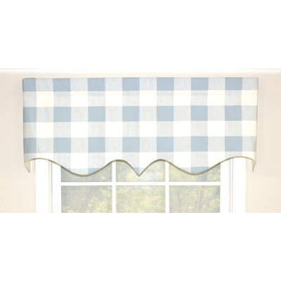 Haleyville Cotton Blend Checkered Scalloped Window Valance