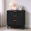 Commode à 3 tiroirs avec coins arrondis et poignées en bois naturel, commode blanche pour le salon de la chambre à coucher-1173854028