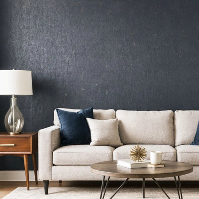 Real Natural Cork Gray Charcoal Platinum Gold Metallic Foil Textured Wallpaper