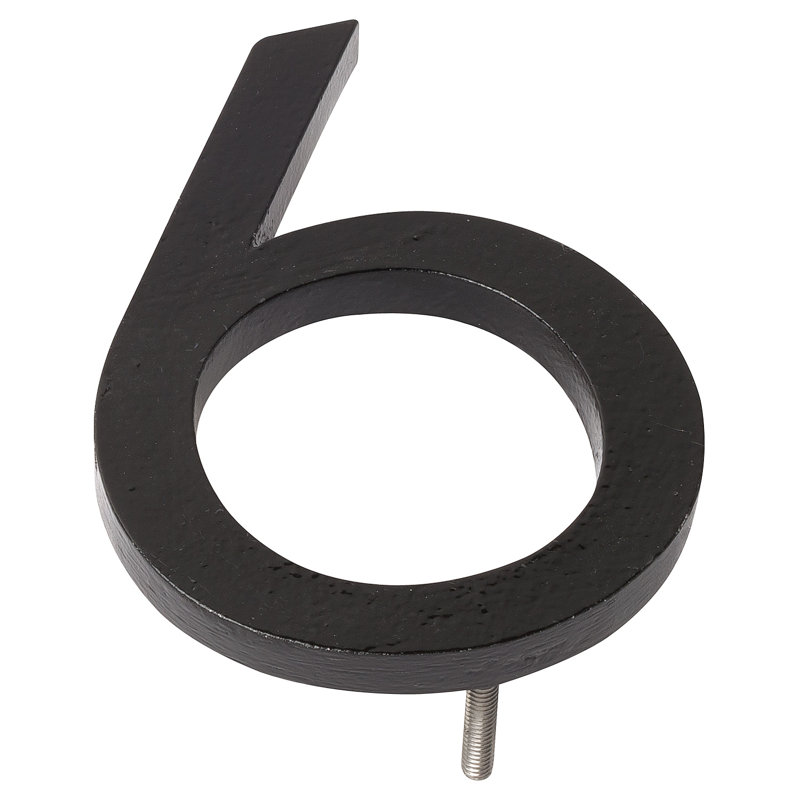 24 in. Flat Floating Mount House Number, White, 6