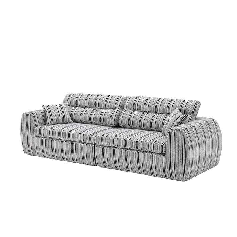 111" 2 - Piece Modular Sofa, Black/White