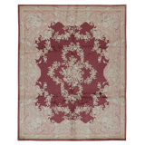Hand Knotted Wool Area Rug in Red