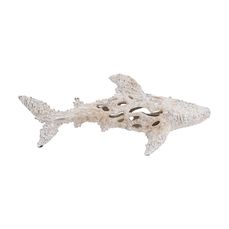Coral Look Shark  19.5" x 7.5" x 7.5"  White