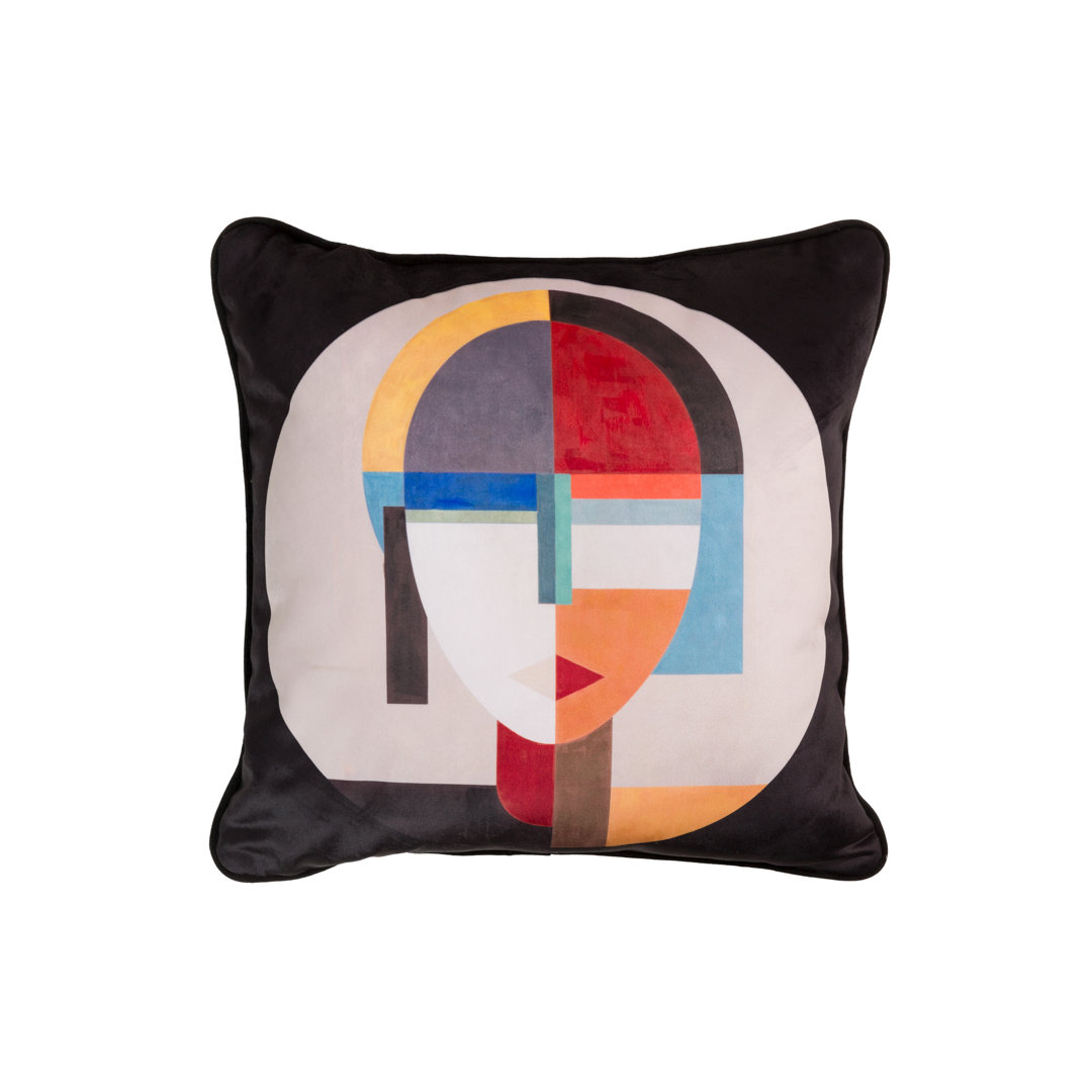 WOMAN FACE VELVET CUSHION 45X13x45 CM