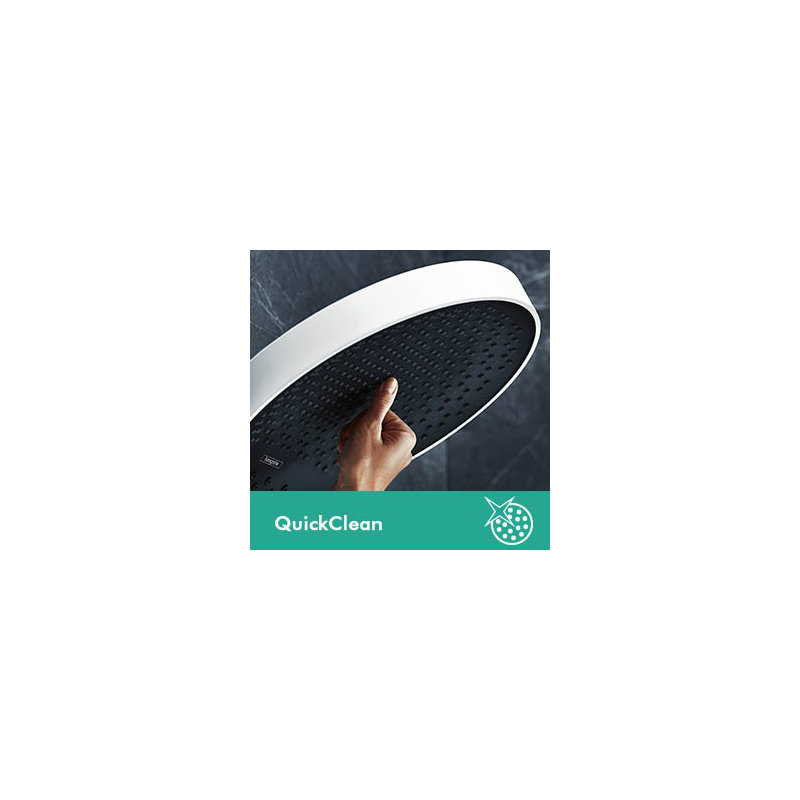 Hansgrohe Rainfinity Shower Head 250 with Wall Connector Trim, Matte White, 2.5 GPM