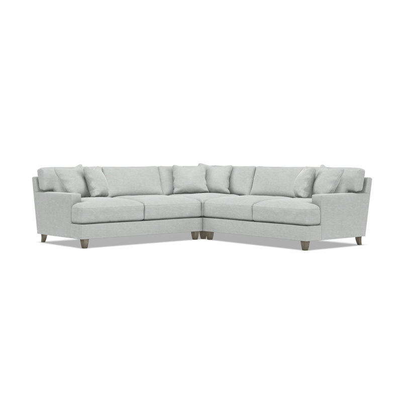 Bernhardt Mila 4-Piece Fabric Sectional, Symmetrical, 33.5" H x 107" W x 107" D, Gray Polyester Blend