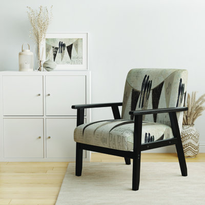 Gailyn - French Bird Flea Market III - Fauteuil d'appoint rembourré en velours Farmhouse